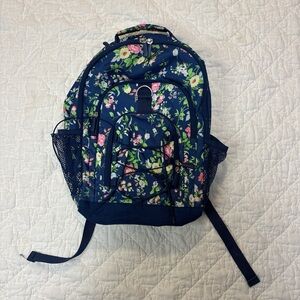 Pottery Barn Kids Floral Backpack - Navy and Pink